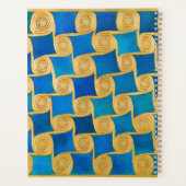 Aangepast Oud-Egyptisch Monogram Blauw Goud Planner (Achterkant)