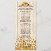 Aangepast  oud huwelijksprogramma met hout programmakaart (Achterkant)