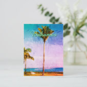 Aangepast oud tropisch ontwerp briefkaart (Staand voorkant)