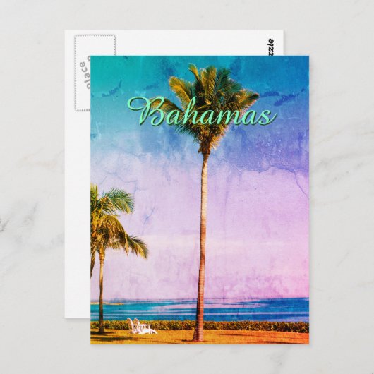 Aangepast oud tropisch ontwerp briefkaart (Voorkant / Achterkant)