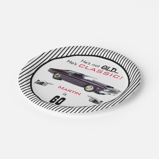 Aangepast ouderdom niet oud maar klassieke laffie papieren bordje (Gekanteld)