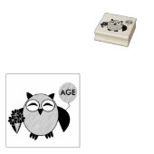 Aangepast ouderdom voor orthday Owl Wood Art Stemp Rubberstempel (Gestempeld)