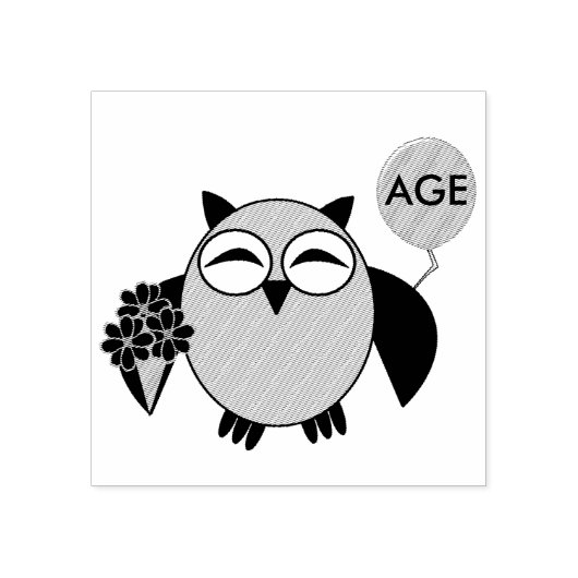 Aangepast ouderdom voor orthday Owl Wood Art Stemp Rubberstempel (Afrduk)