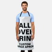 Aangepast over afdruk groot scherm schort (Gedragen)