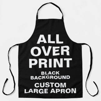 Aangepast over afdrukken Grote Apron BLACK Schort