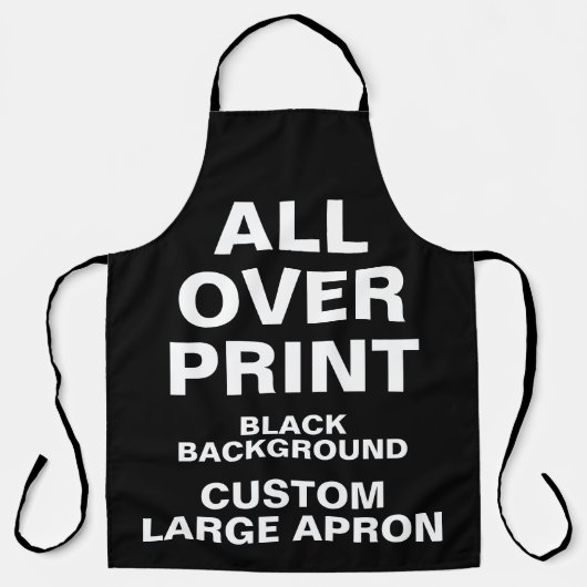 Aangepast over afdrukken Grote Apron BLACK Schort (Voorkant)