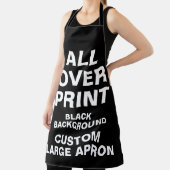 Aangepast over afdrukken Grote Apron BLACK Schort (Insitu)