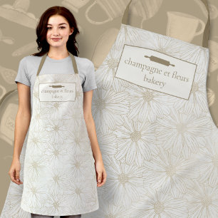 Aangepast paalmetallische bakkerijnaam Daisy Chef Schort