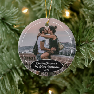Aangepast paar Eerste Kerstklassieker Gepersonalis Keramisch Ornament