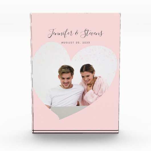 Aangepast paar foto-hoofdfoto Blush roze Jubileum Fotoblokken (Voorkant)