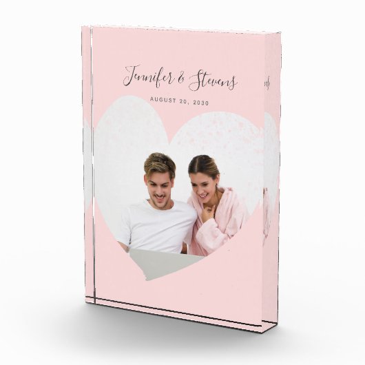 Aangepast paar foto-hoofdfoto Blush roze Jubileum Fotoblokken (Rechts)