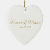 Aangepast paar foto Naam Datum huwelijk Keramisch Ornament (Rechts)