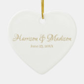 Aangepast paar foto Naam Datum huwelijk Keramisch Ornament (Voorkant)