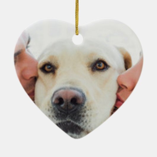 Aangepast paar foto Naam Datum huwelijk Keramisch Ornament (Achterkant)