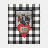 Aangepast paar foto naam initiaal verloving fleece deken (Voorkant)