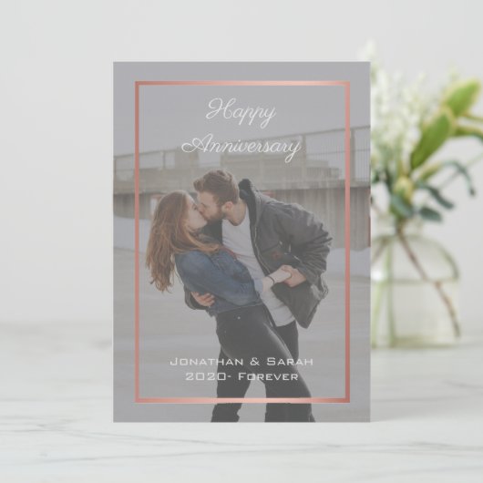 aangepast paar foto romantische liefde kaart (Staand voorkant)