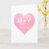 Aangepast paar initiaal waterverf Hartjubileum Kaart (Gele Bloem)