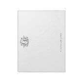 Aangepast paar kaartjes monogram crème groot notitieblok (Linkerzijde)