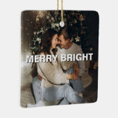 Aangepast paar Kerst Keramisch Vierkant Ornament (Rechts)