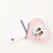 Aangepast paar PhotoHeart Blush Pink Notitieboek (Binnen)