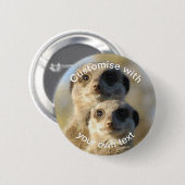 Aangepast paar van Meerkats Ronde Button 5,7 Cm (Voorkant /achterkant)