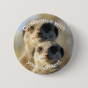 Aangepast paar van Meerkats Ronde Button 5,7 Cm