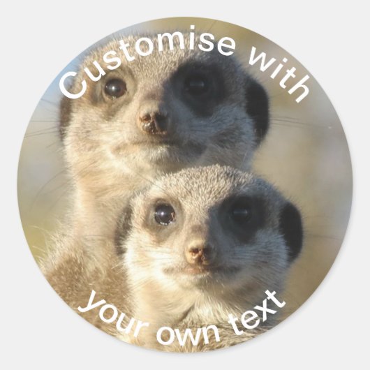 Aangepast paar van Meerkats Ronde Sticker (Voorkant)