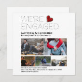 Aangepast paar verloving foto collage rood (Voorkant / Achterkant)