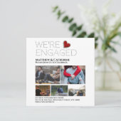 Aangepast paar verloving foto collage rood (Staand voorkant)