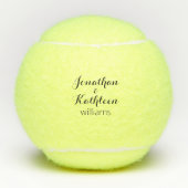 Aangepast paar voor- en achternamen tennisballen (Voorkant)