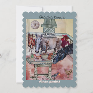 Aangepast paard goodies label kaart