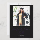 Aangepast Paars Afstuderen met achtergrondfoto Kaart (Achterkant)