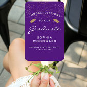 Aangepast Paars Afstuderen met White Gold Photo Handwaaier