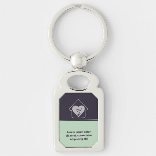 Aangepast Paars Aged Care-promotiemateriaal Logo Sleutelhanger (Voorkant)
