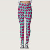 Aangepast Paars Bunny Rabbit Silhouette Leggings (Voorkant)
