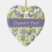 Aangepast Paars-Butterfly-sierweddenschappen Keramisch Ornament (Rechts)