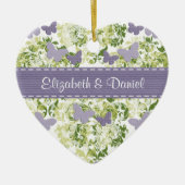 Aangepast Paars-Butterfly-sierweddenschappen Keramisch Ornament (Voorkant)