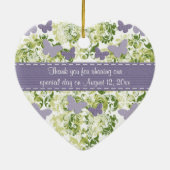 Aangepast Paars-Butterfly-sierweddenschappen Keramisch Ornament (Achterkant)