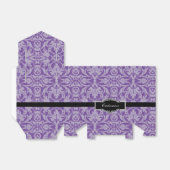 Aangepast Paars Damaspatroonpatroon Bedankdoosjes (Uitgevouwen)