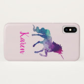Aangepast Paars en blauw Magisch Unicorn Case-Mate iPhone Case (Achterkant (horizontaal))