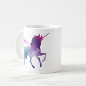 Aangepast Paars en blauw Magisch Unicorn Koffiemok (Voorkant links)