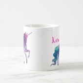 Aangepast Paars en blauw Magisch Unicorn Koffiemok (Center)