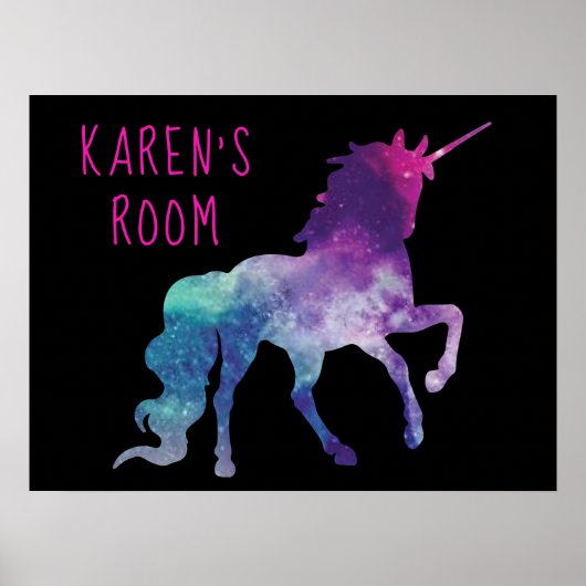 Aangepast Paars en blauw Magisch Unicorn Poster (Voorkant)