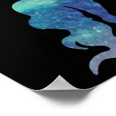 Aangepast Paars en blauw Magisch Unicorn Poster (Hoek)