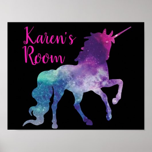 Aangepast Paars en blauw Magisch Unicorn Poster (Voorkant)