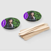 Aangepast Paars en wit Afstuderen Foto Handje Fan Handwaaier (Niet-gemonteerd)