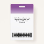 Aangepast Paars fotogradiënt werknemer Badge (Achterkant)