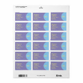 Aangepast Paars, Geel & Blauw Adres Etiket (Full Sheet)