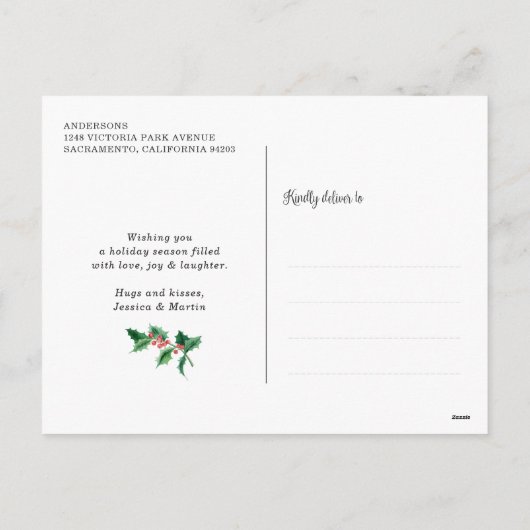 Aangepast Paars gehuwd en verrukt Feestdagenkaart (Achterkant)