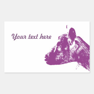 Aangepast Paars Geit Liefhebber Pop Art Design Rechthoekige Sticker